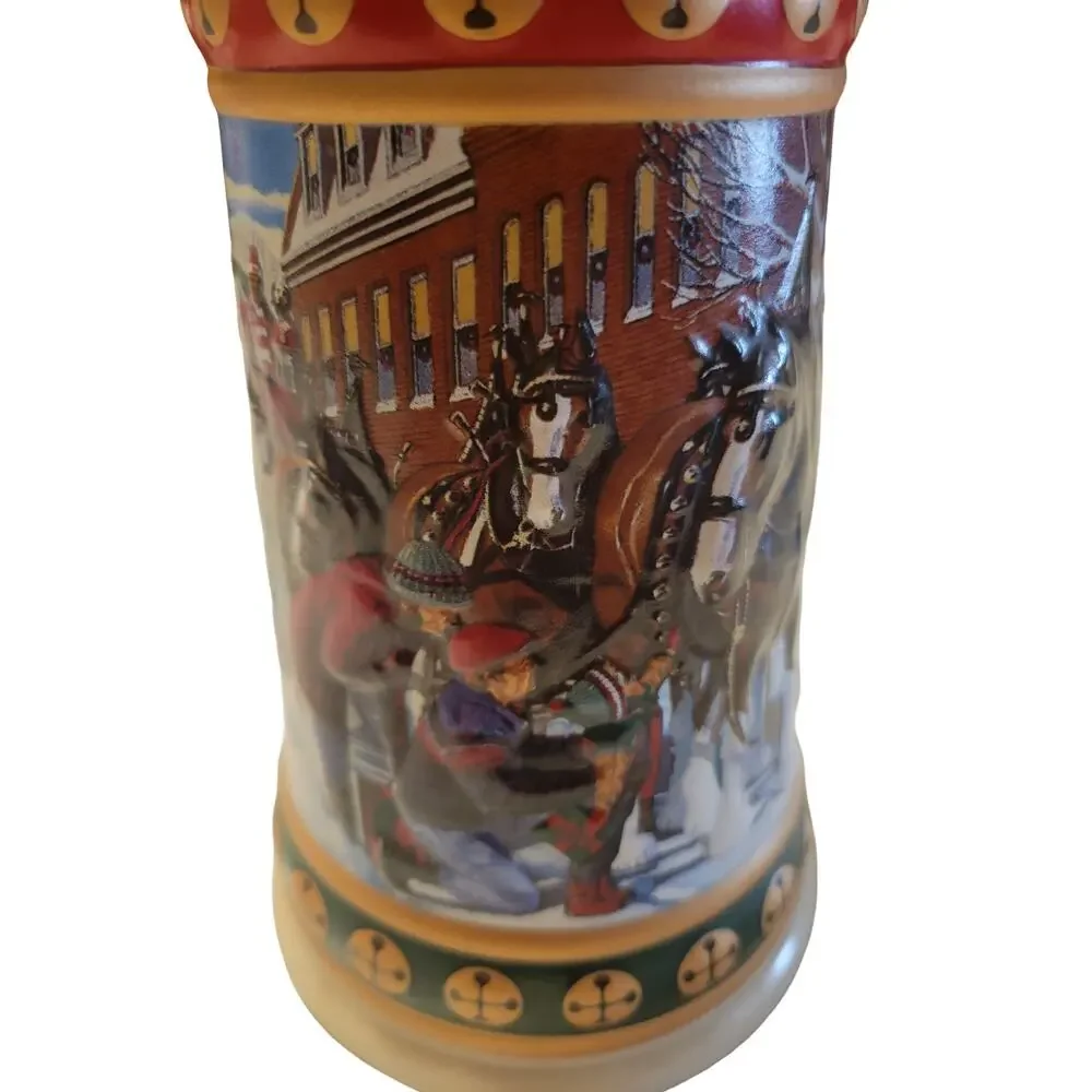 Ceramarte Budweiser Holiday Christmas Stein 1994  Hometown Holiday  Vintage‎